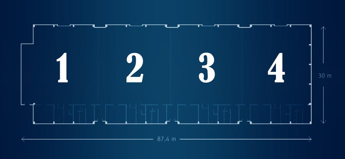 Each industrial premises could be devided into 4 smaller spaces